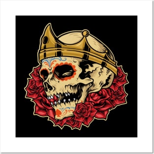 crown skull Posters and Art